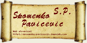 Spomenko Pavičević vizit kartica